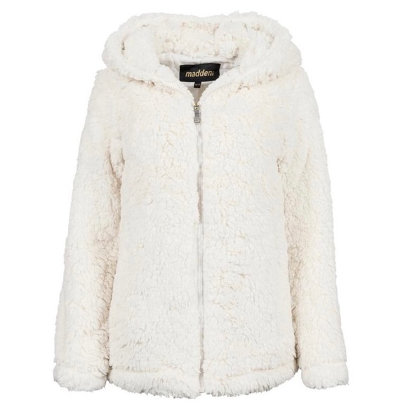 Madden Girl Jackets & Blazers - New Madden Girl Women's Sherpa Zip Up Jacket White​